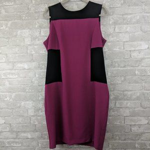 Pink & Black Color Block Sheath Dress